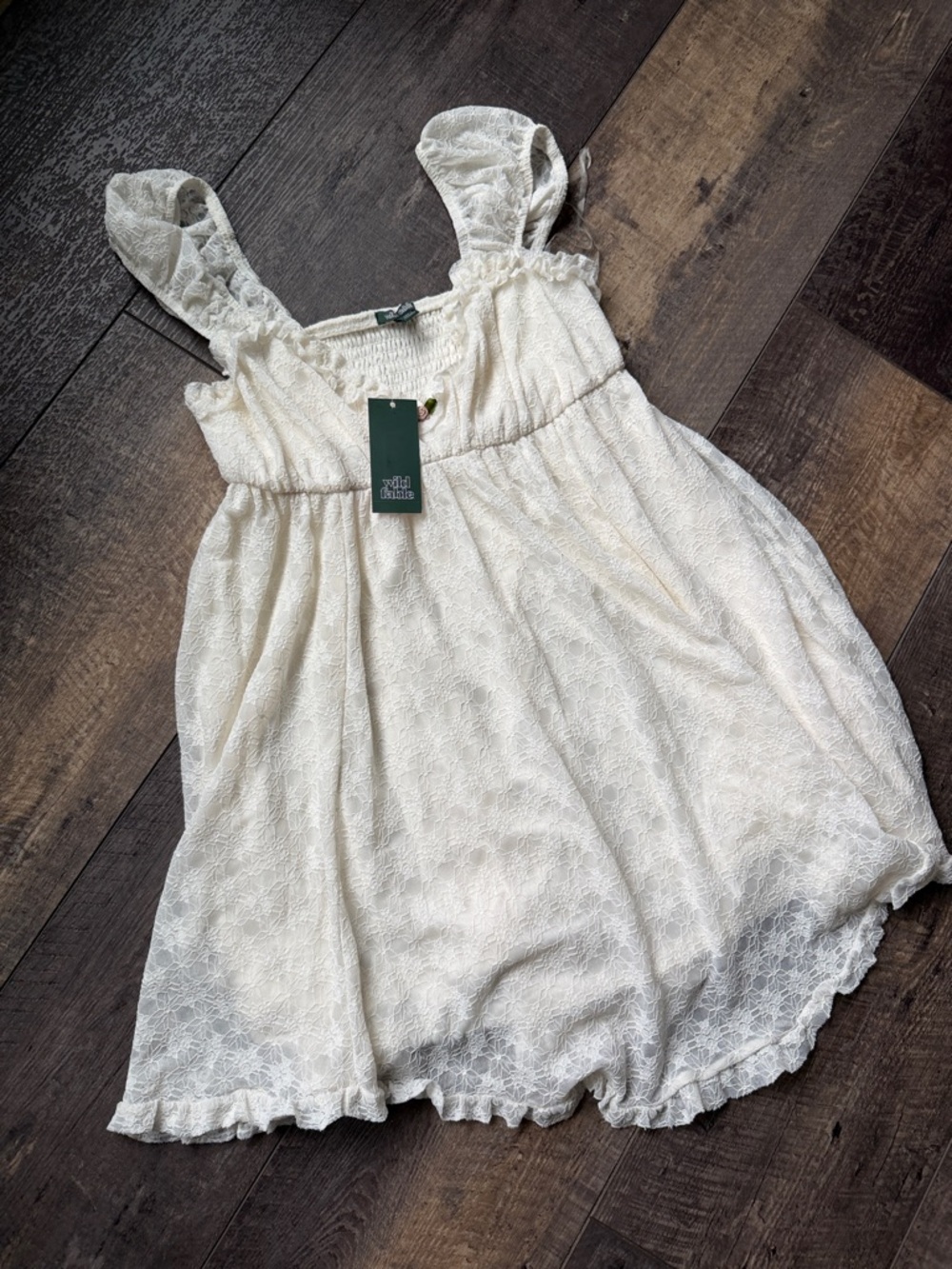 wild fable Cream Lace Midi Dress
